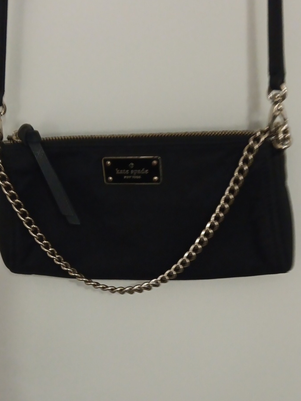 kate spade Black Crossbody with Gold Chain Accent